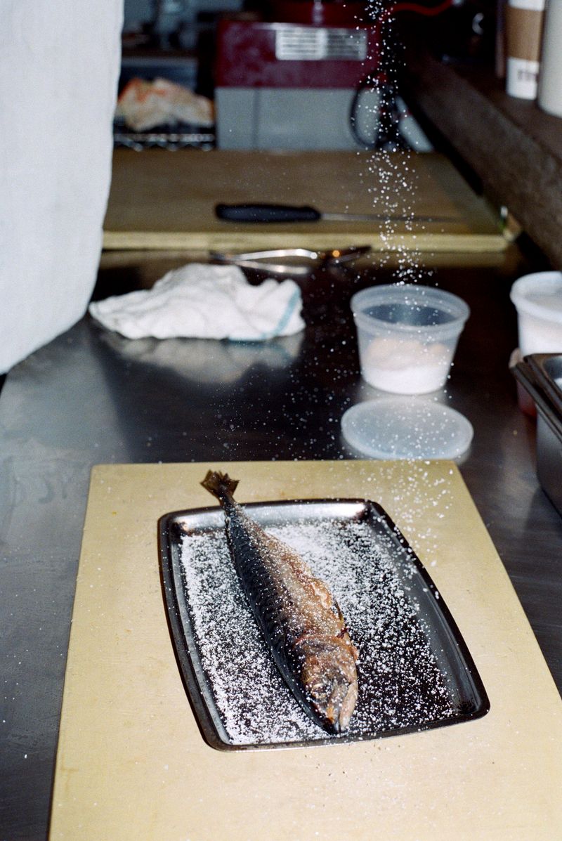 Salting a fish